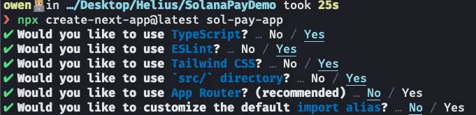 Next.js setup settings