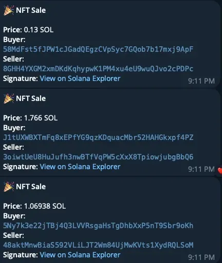 NFT sales bot
